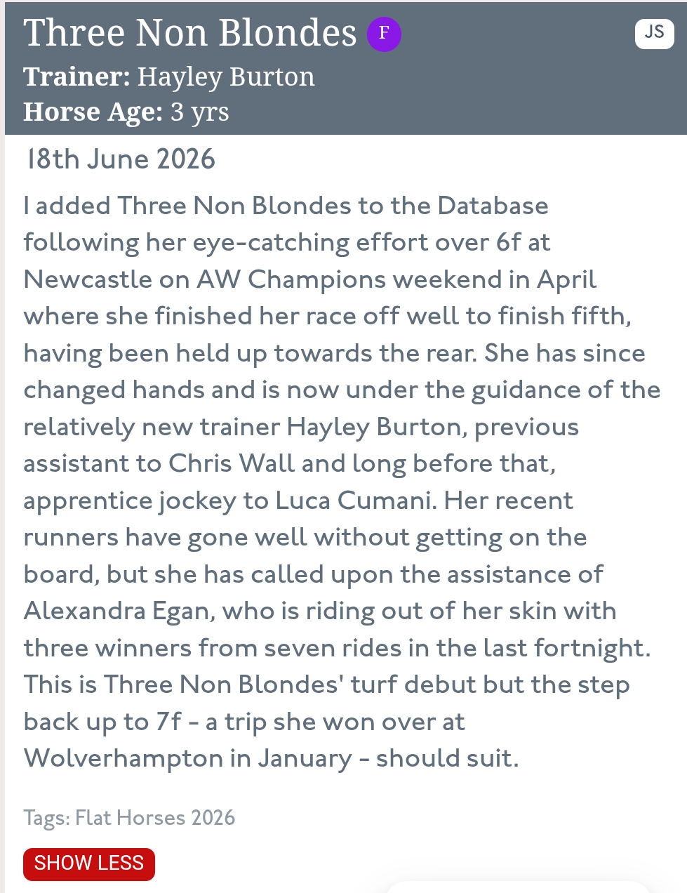The Racehorse Database: Season - Image 5